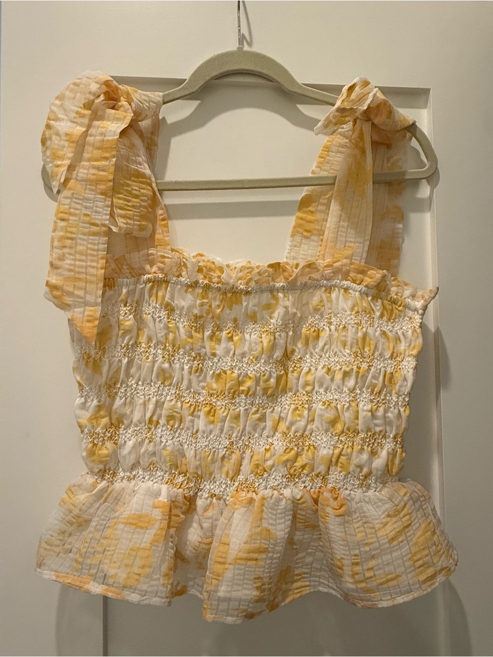En Saison Smocked Tie-Strap Top